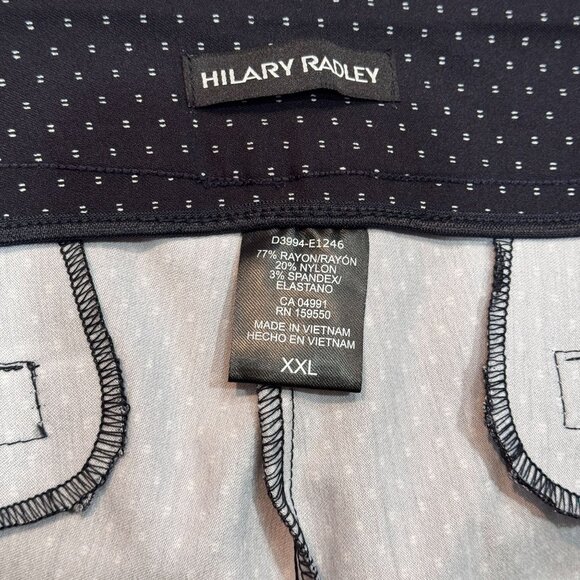 Hilary Radley Bermuda Shorts Womens XXL Navy/Off-White Stretch Preppy Beach NEW - Picture 5 of 13